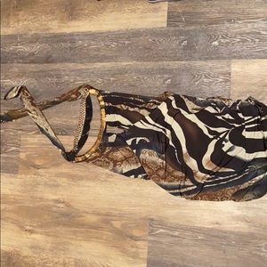 Venus Animal print Dress with gold accessories